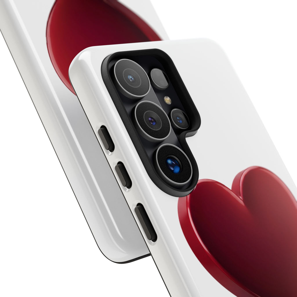 Heart Tough Phone Case - Red 3D Heart Protective Phone Case