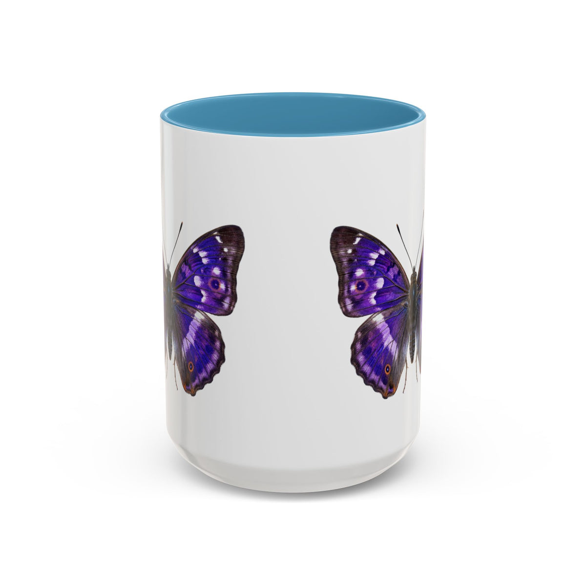 Purple Butterfly Accent Coffee Mug – Elegant Floral Butterfly Ceramic Cup
