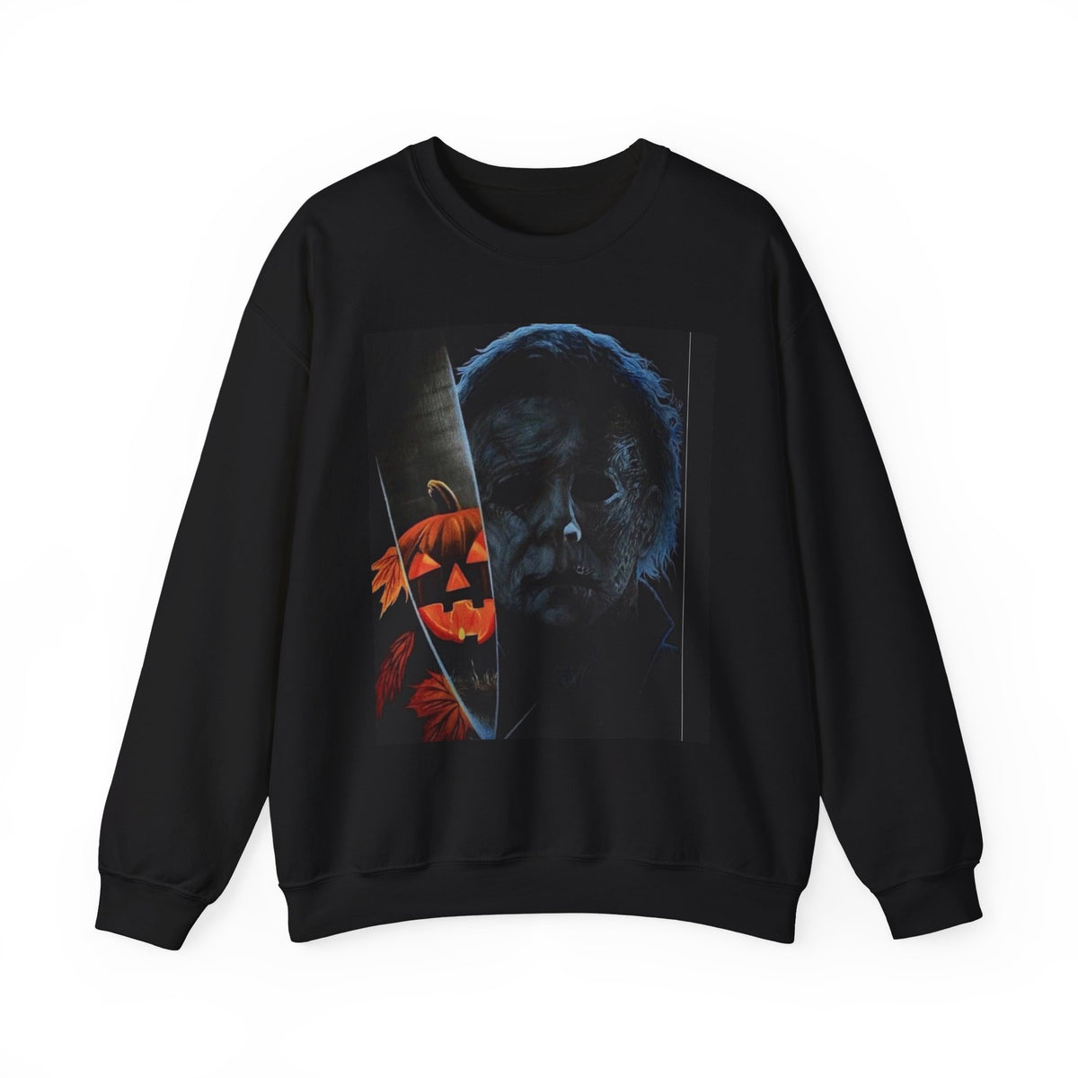 Halloween Thriller Crewneck Sweatshirt — Michael Myers & Jack-O'-Lantern Graphic