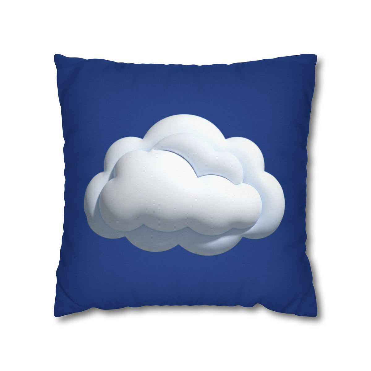 Cloud Navy Pillowcase – Soft White Cloud Design on Blue Square Pillow