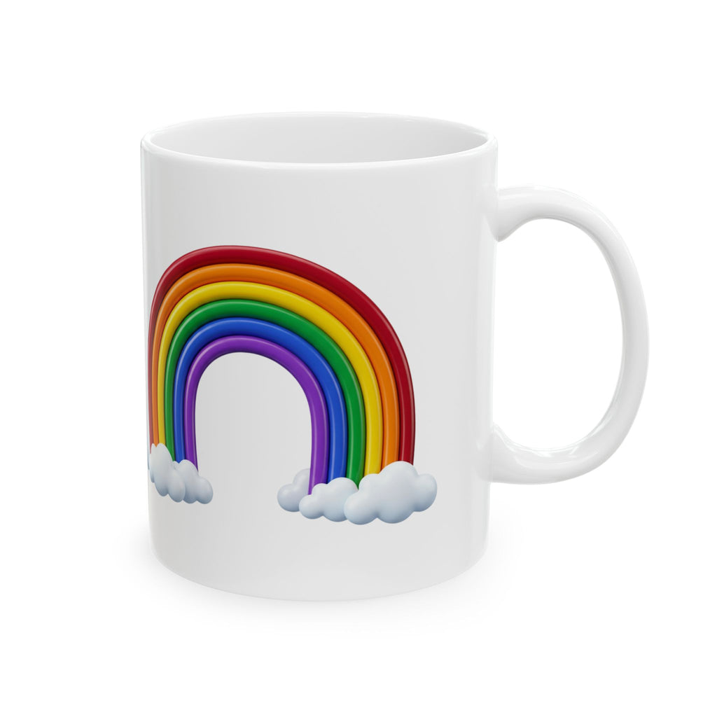 Rainbow Clouds Ceramic Mug — Colorful Coffee Cup (11oz, 15oz)