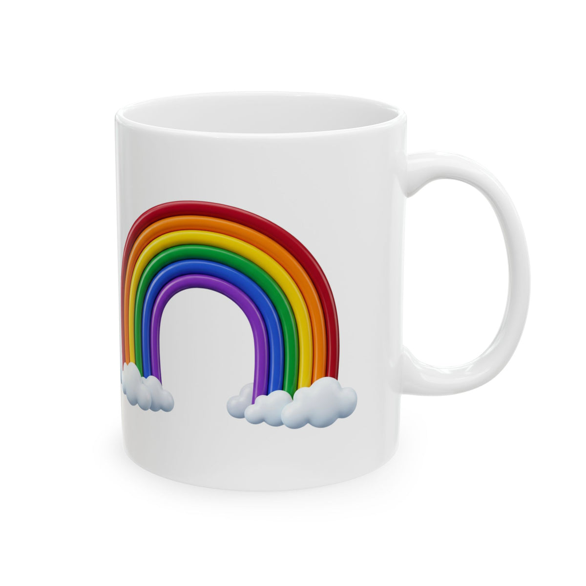 Rainbow Clouds Ceramic Mug — Colorful Coffee Cup (11oz, 15oz)
