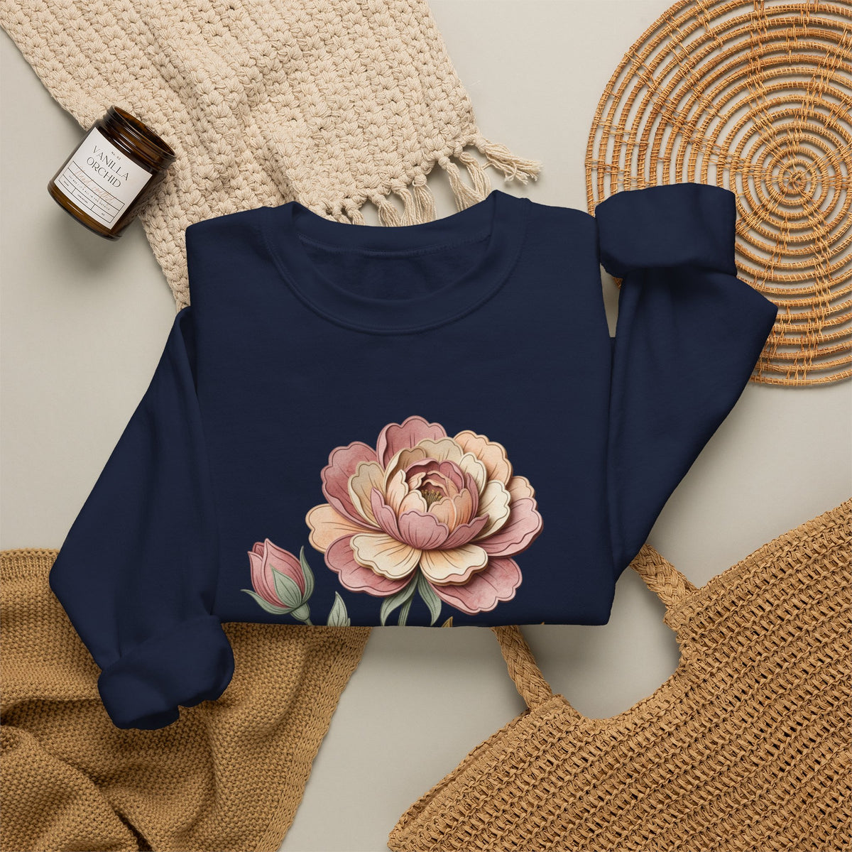 Floral Rose Crewneck Sweatshirt