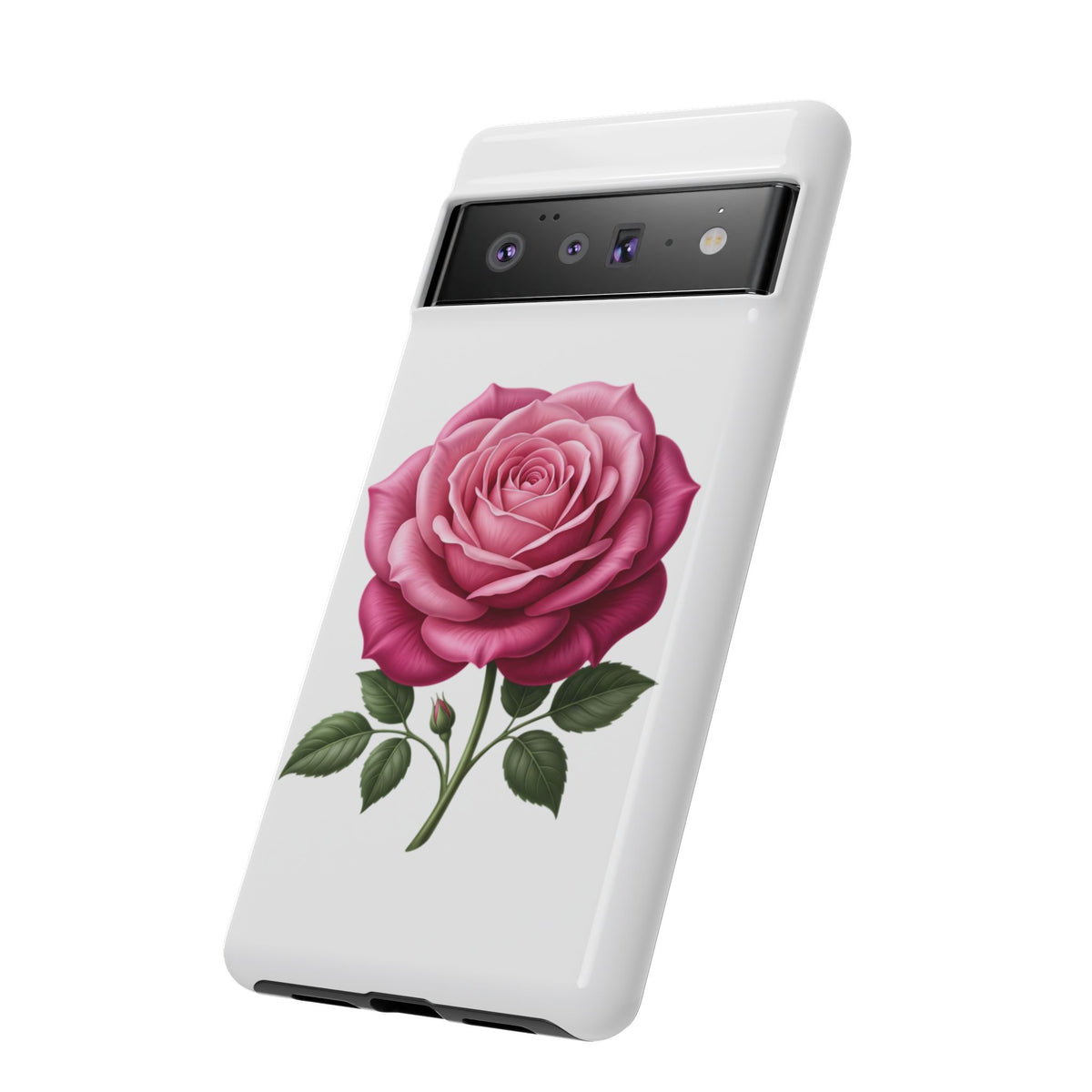 Pink Rose Tough Phone Case — Floral Protective iPhone Cover