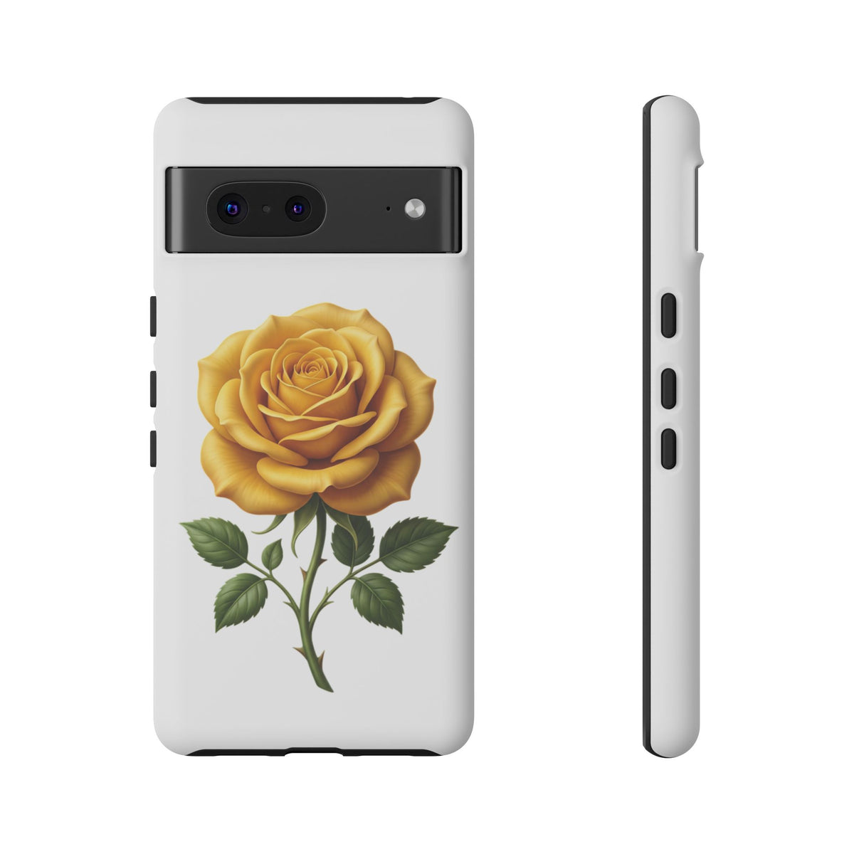 Yellow Rose Phone Case — Vintage Floral Tough Protective Cover