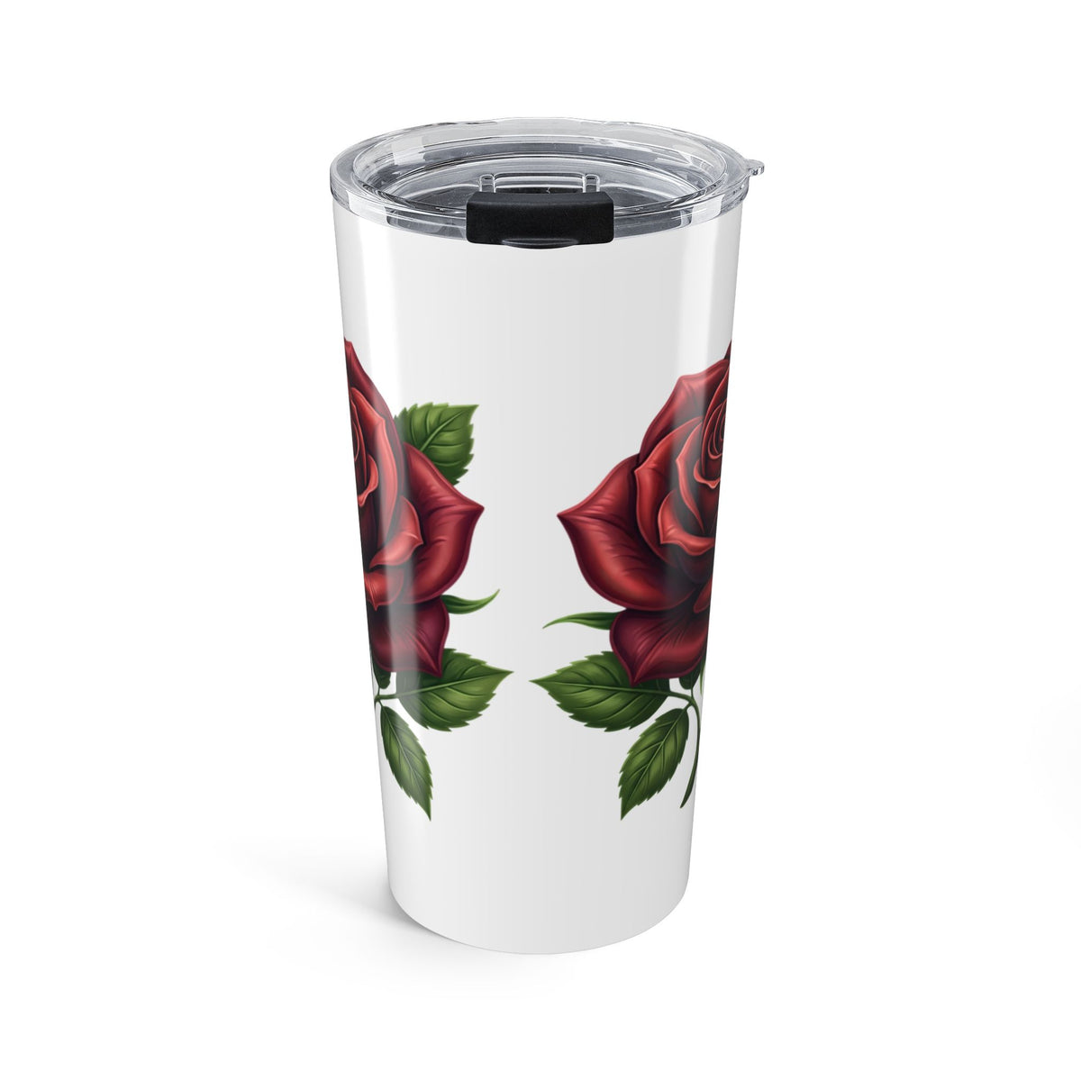 20oz Rose Tumbler - Red Floral Insulated Travel Cup