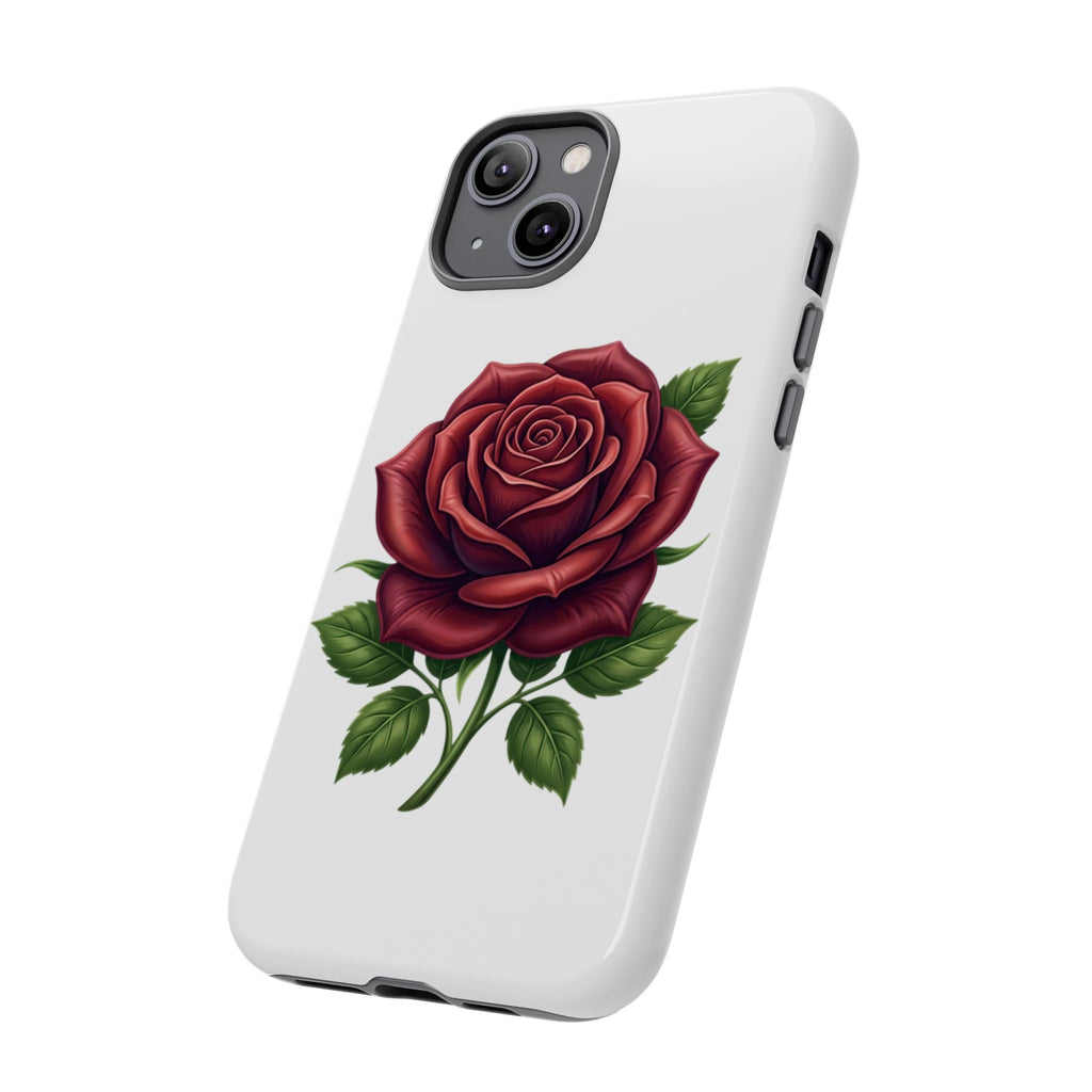 Rose Phone Case — Vintage Red Rose Floral Protective Cover