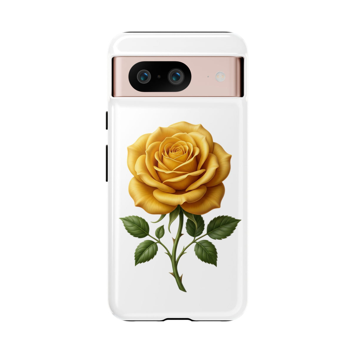 Yellow Rose Phone Case — Vintage Floral Tough Protective Cover