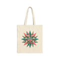 Starburst Geometric Tote Bag — Retro Pink & Teal Canvas Market Tote