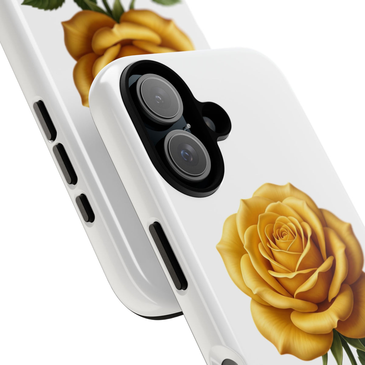Yellow Rose Phone Case — Vintage Floral Tough Protective Cover