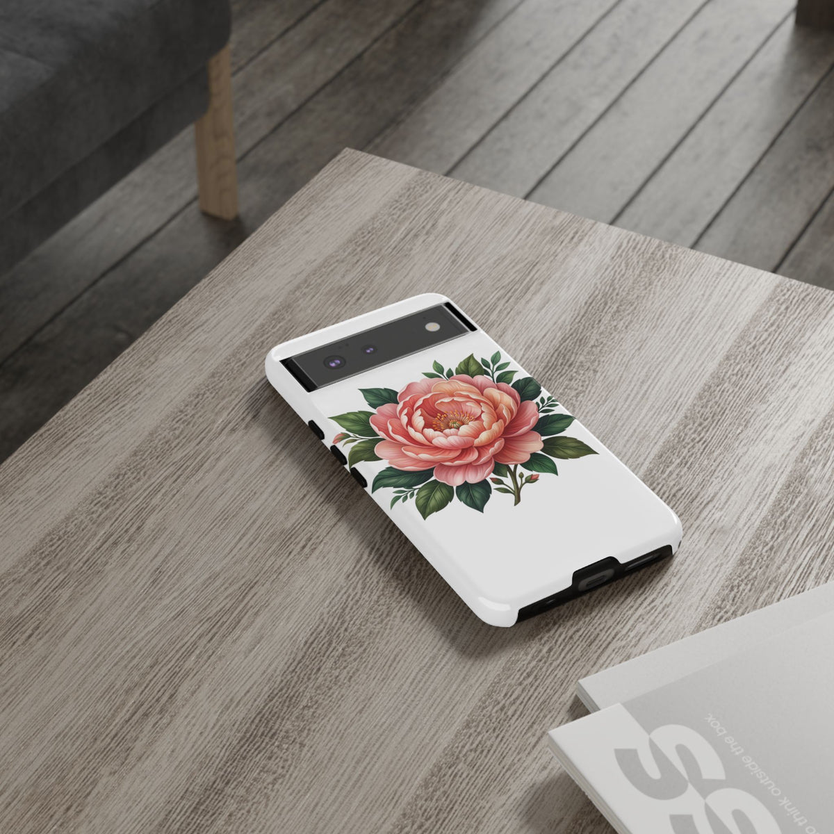 Floral Peony Tough Phone Case — Protective Botanical iPhone Cover