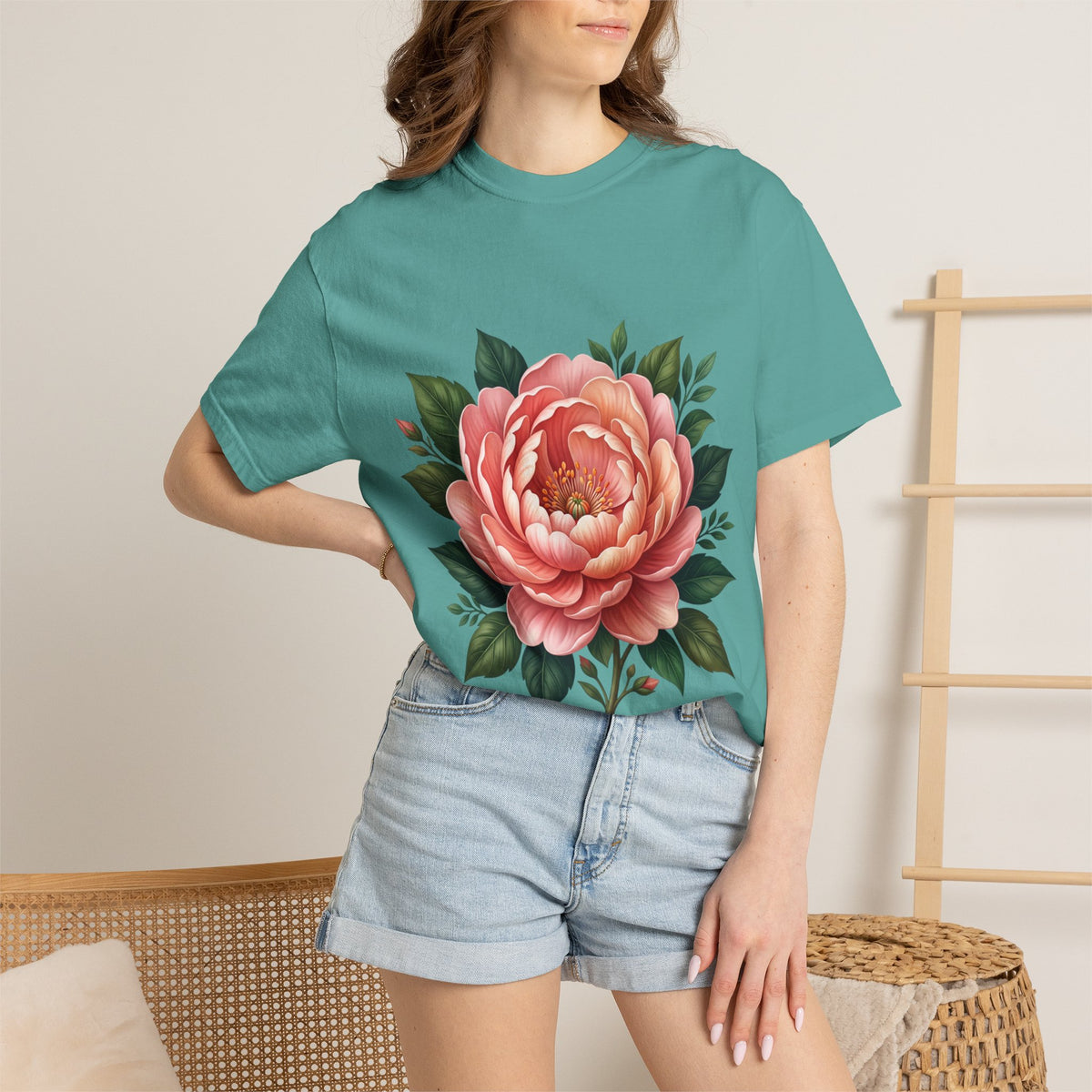 Peony Bloom T-Shirt — Vintage Floral Graphic Tee