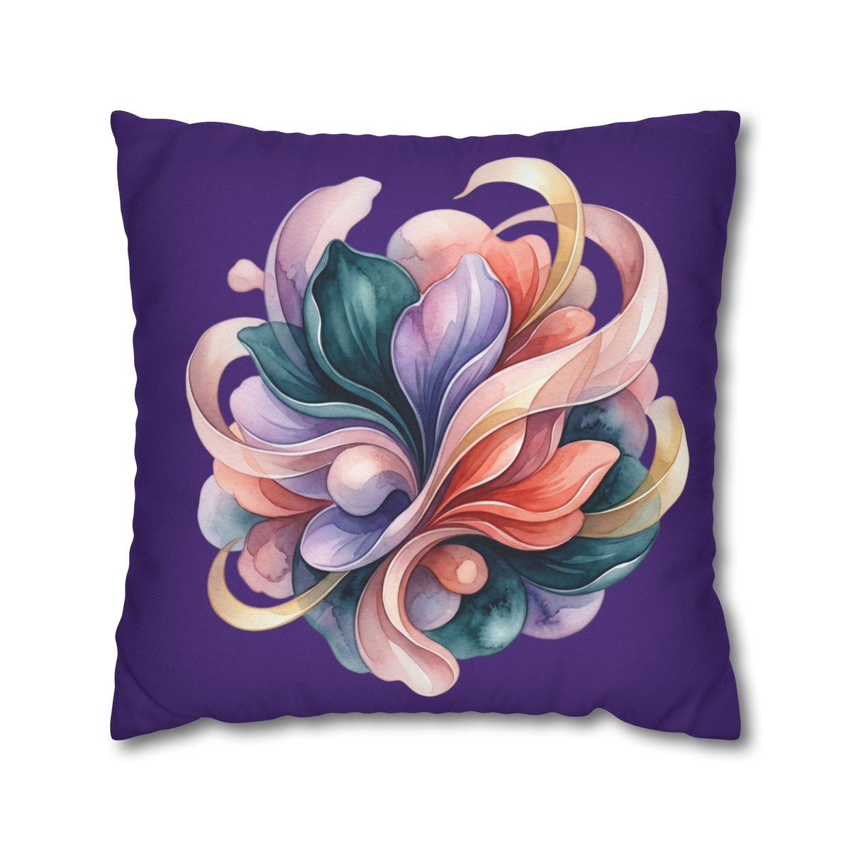 Floral Swirl Decorative Pillowcase — Abstract Blossom Accent for Living Room & Bedroom
