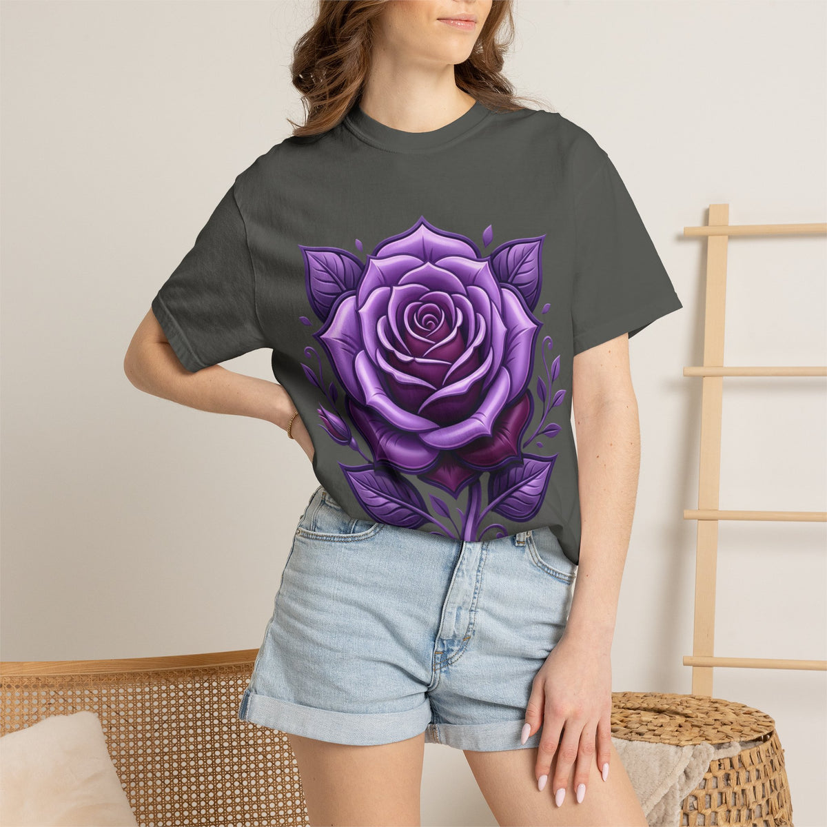 Purple Rose Graphic T-Shirt