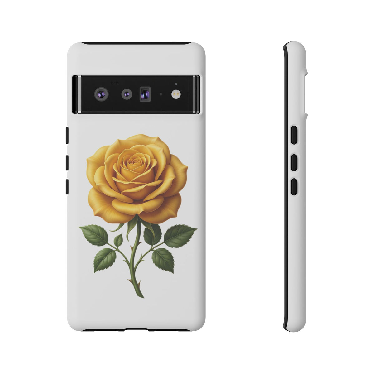 Yellow Rose Phone Case — Vintage Floral Tough Protective Cover