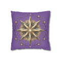 Star Print Light Purple Spun Polyester Square Pillowcase