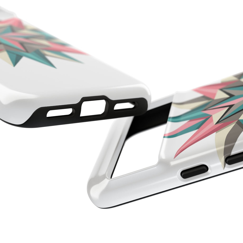 Geometric Star Tough Phone Case – Pink Teal Compass Design