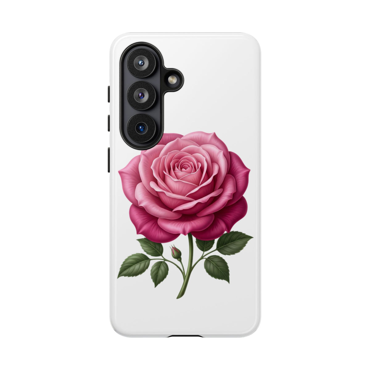Pink Rose Tough Phone Case — Floral Protective iPhone Cover