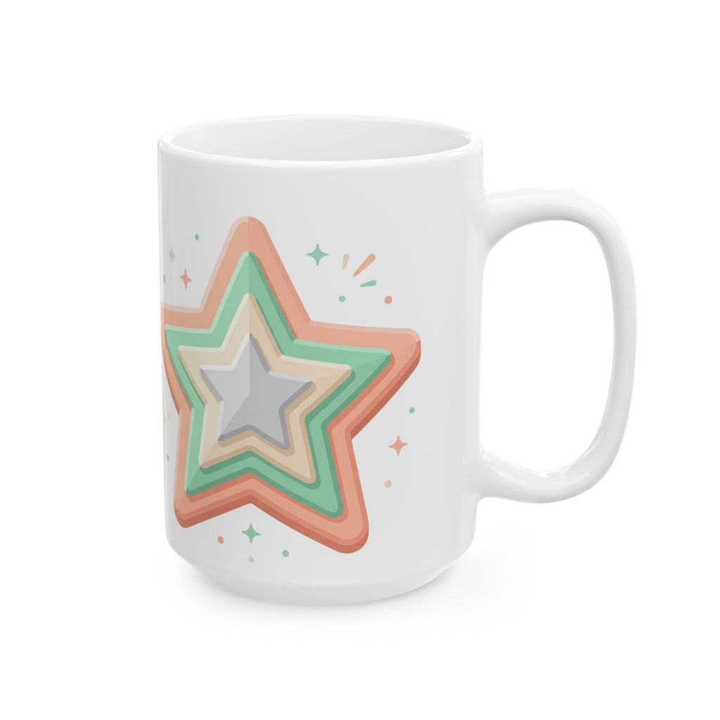 Star Design Ceramic Mug, (11oz, 15oz)