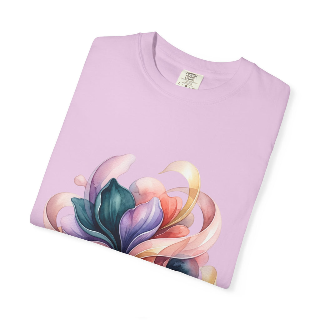 T-Shirt — Colorful Abstract Floral Swirl Graphic Tee