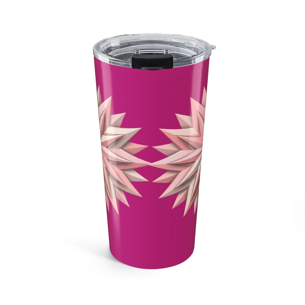 20oz Starburst Floral Tumbler — Pink Geometric Insulated Drink Cup- Magenta