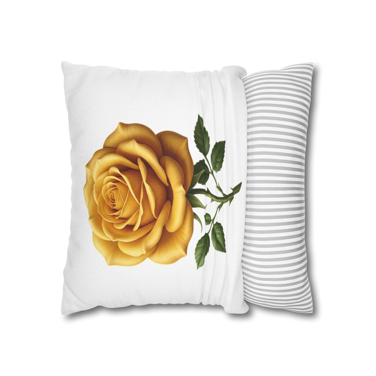 Yellow Rose Spun Polyester Square Pillowcase