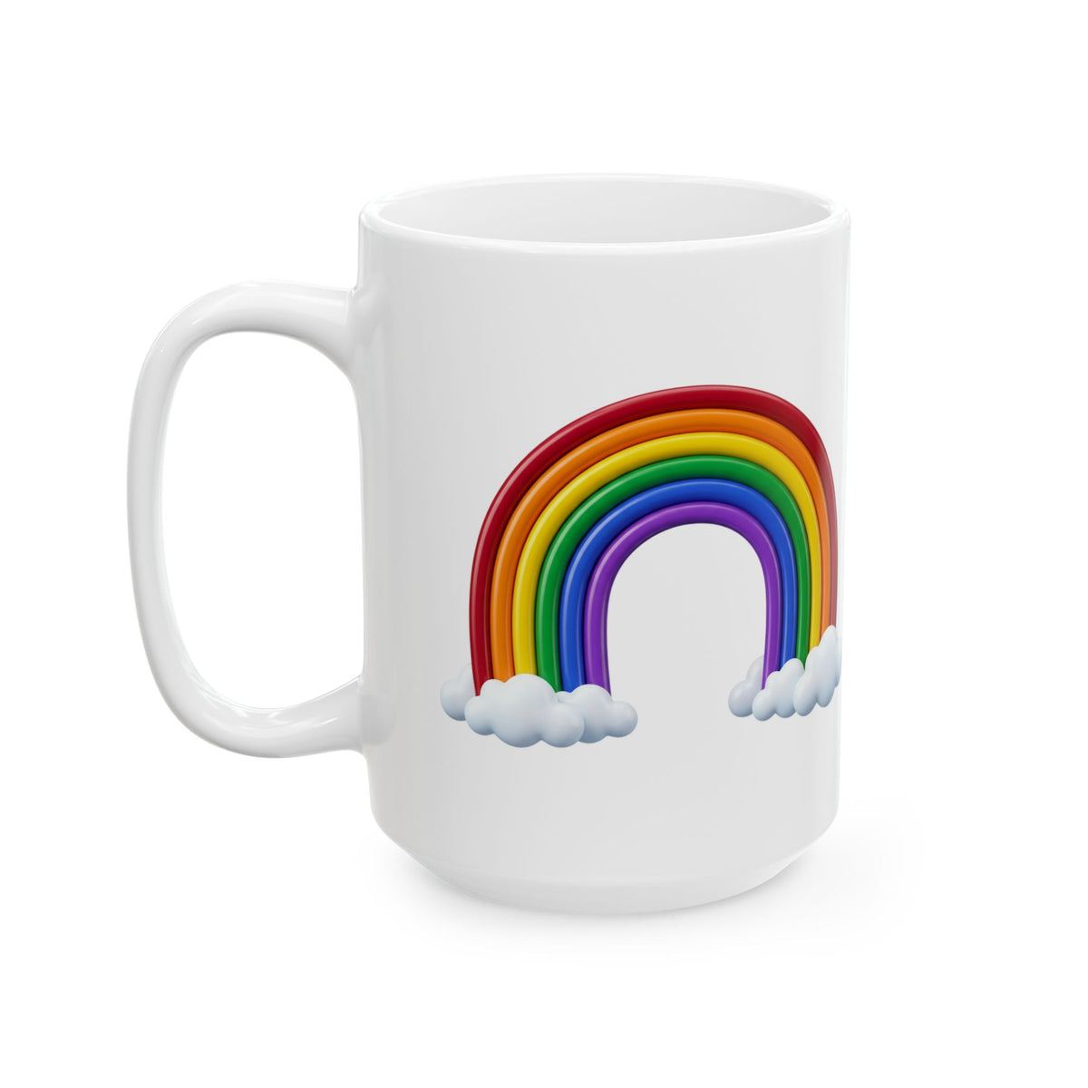 Rainbow Clouds Ceramic Mug — Colorful Coffee Cup (11oz, 15oz)
