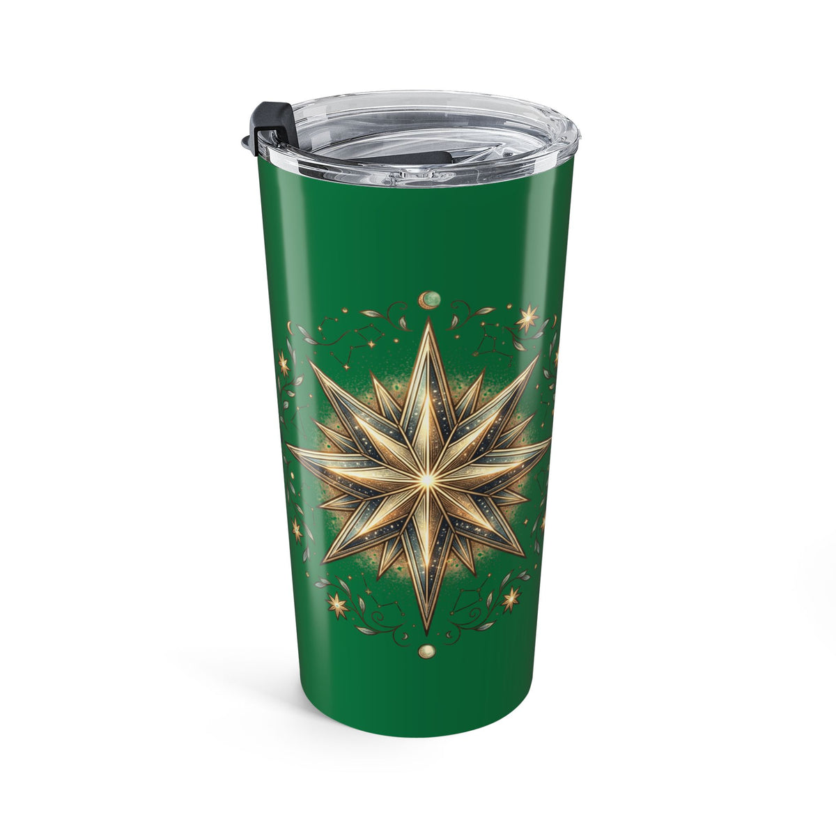 Star Print Dark Green Insulated Tumbler 20oz