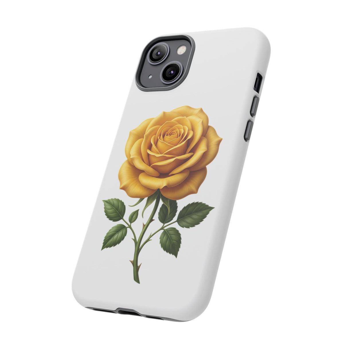 Yellow Rose Phone Case — Vintage Floral Tough Protective Cover