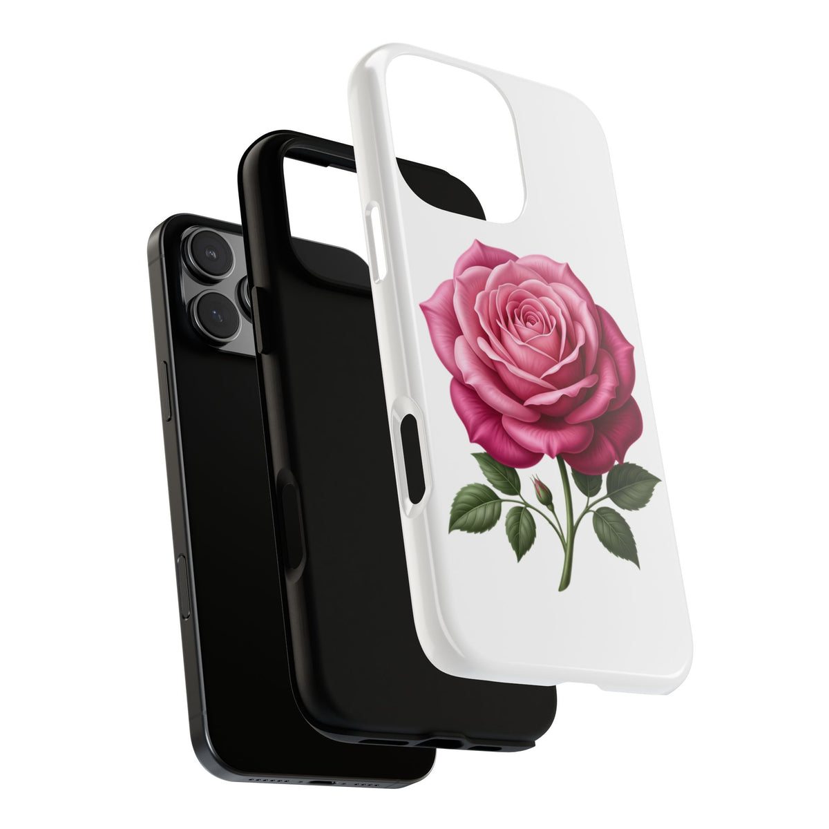 Pink Rose Tough Phone Case — Floral Protective iPhone Cover