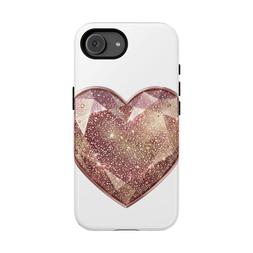 Rose Gold Glitter Crystal Heart Phone Case