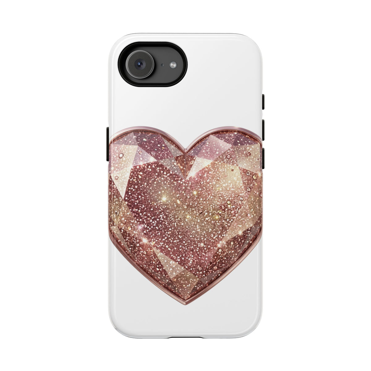 Rose Gold Glitter Crystal Heart Phone Case