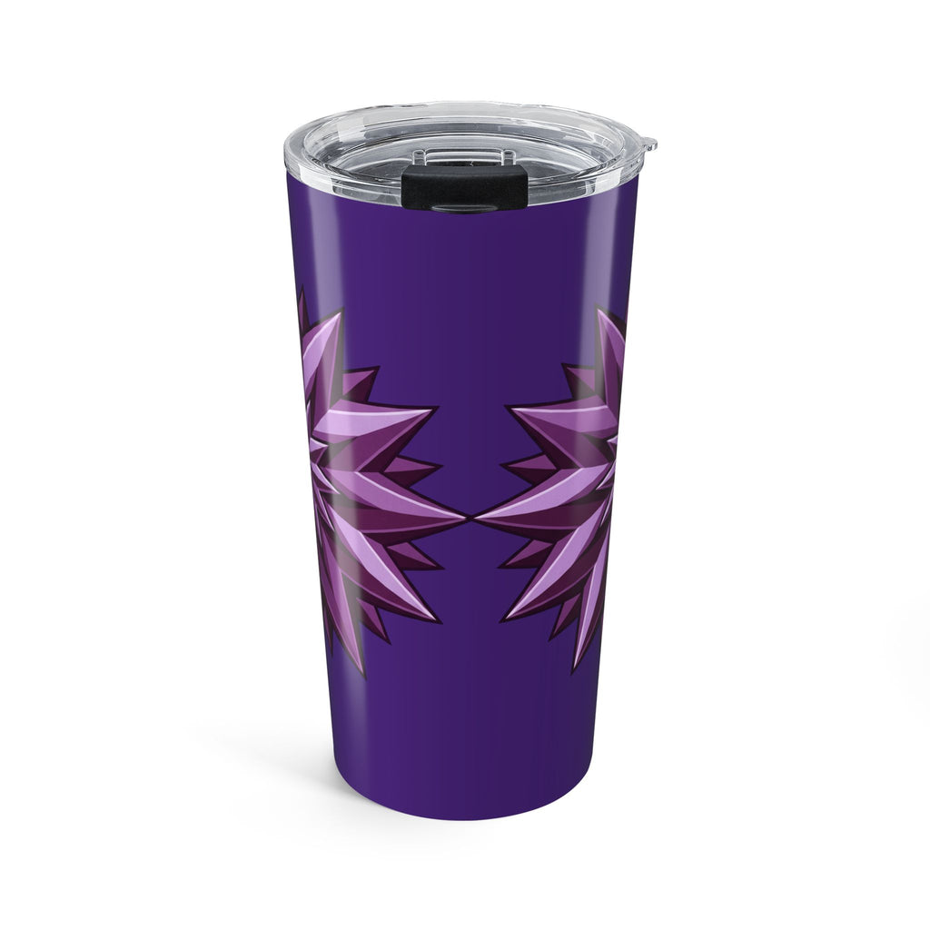 20oz Purple Starburst Tumbler — Insulated Floral Geometric Travel Cup- Dark Purple