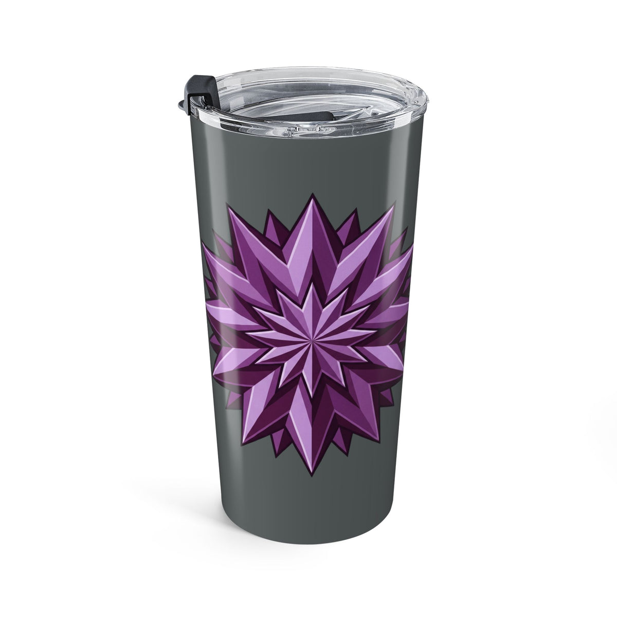 20oz Purple Starburst Travel Tumbler-Dark Grey