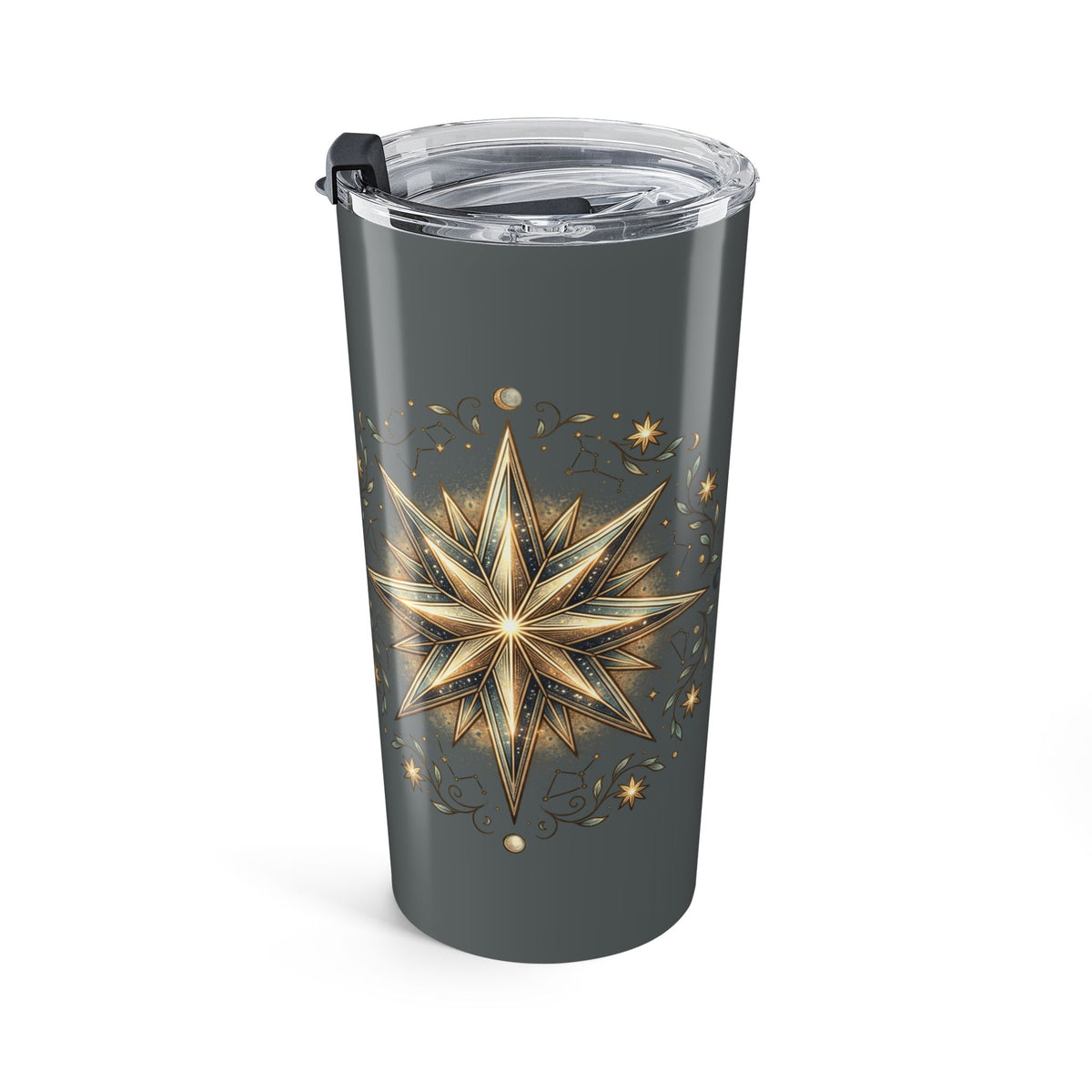 Star Print Dark Grey Insulated Tumbler 20oz
