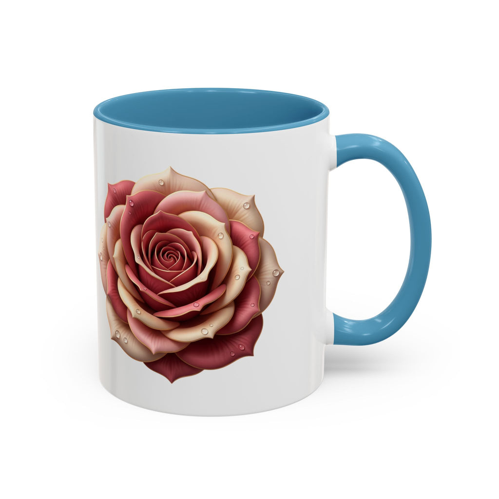 Rose Waterdrop Accent Coffee Mug — Floral 11/15oz