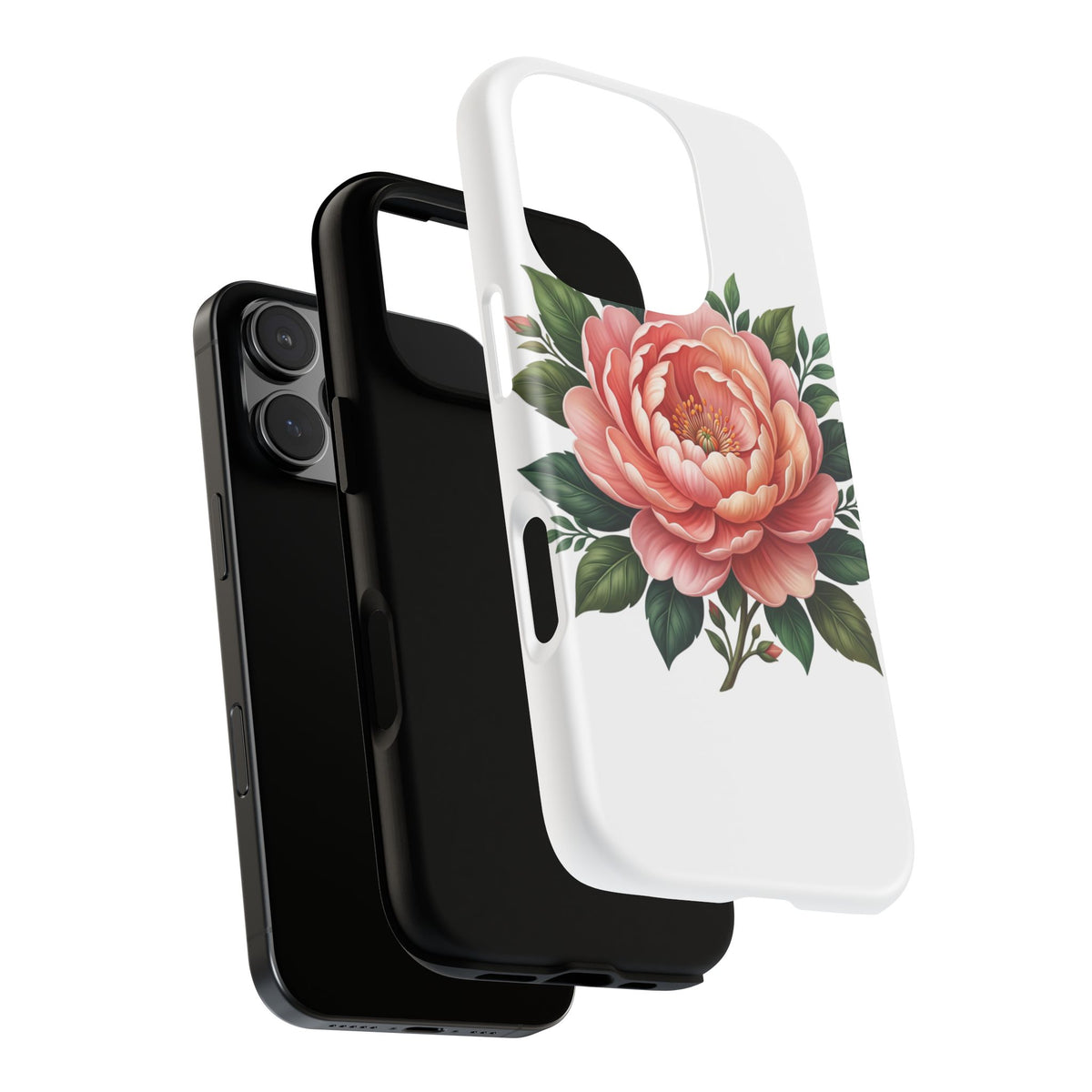 Floral Peony Tough Phone Case — Protective Botanical iPhone Cover