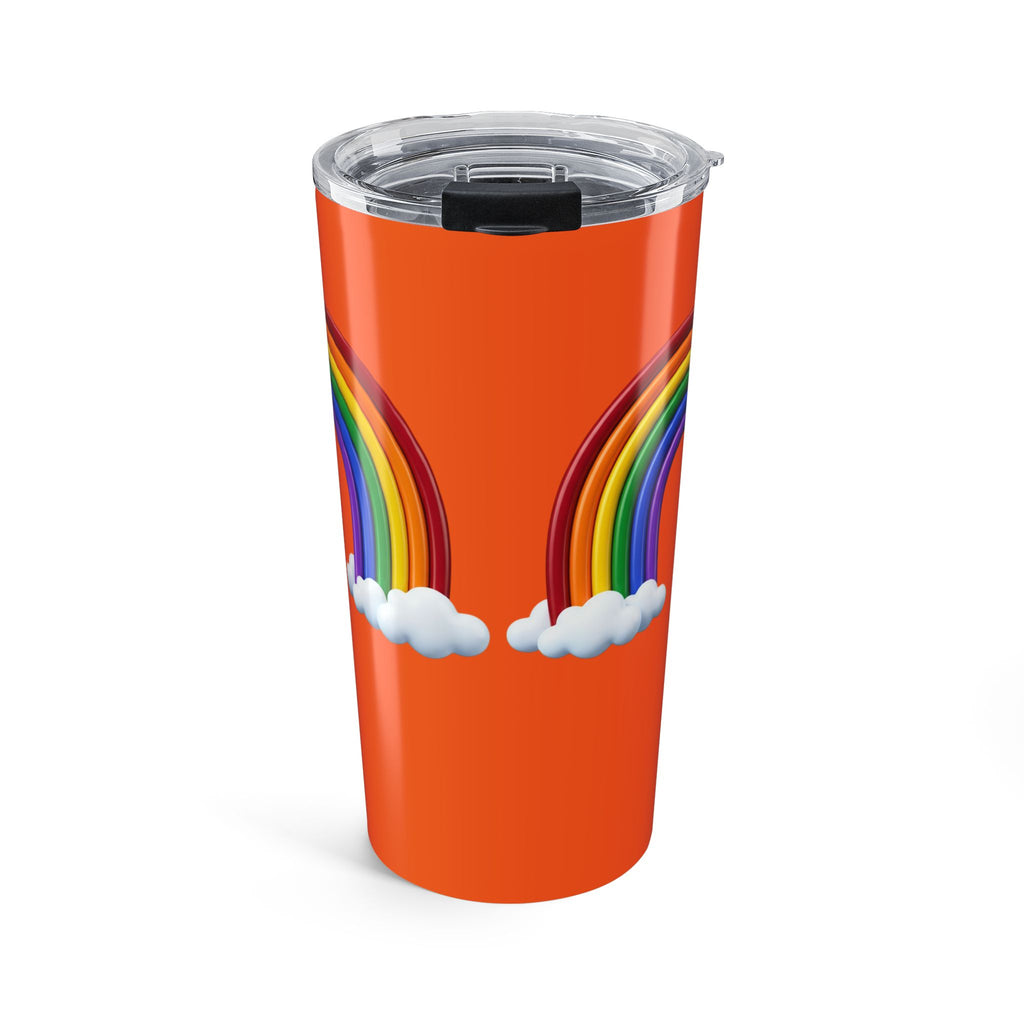 20oz Rainbow Tumbler — Bright Orange Stainless Steel Travel Cup