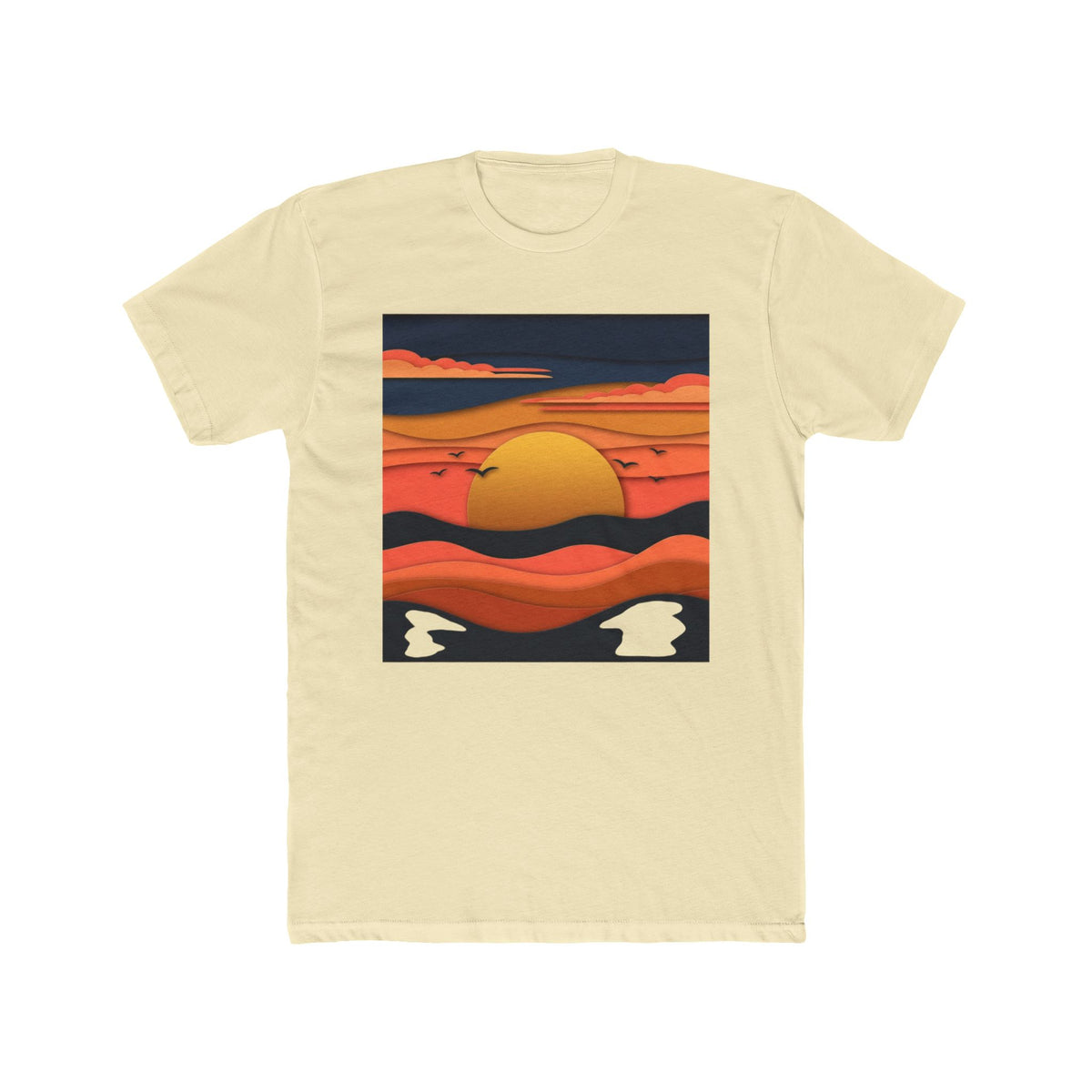 Sunset Waves T-Shirt — Retro Orange Sunset Graphic Tee