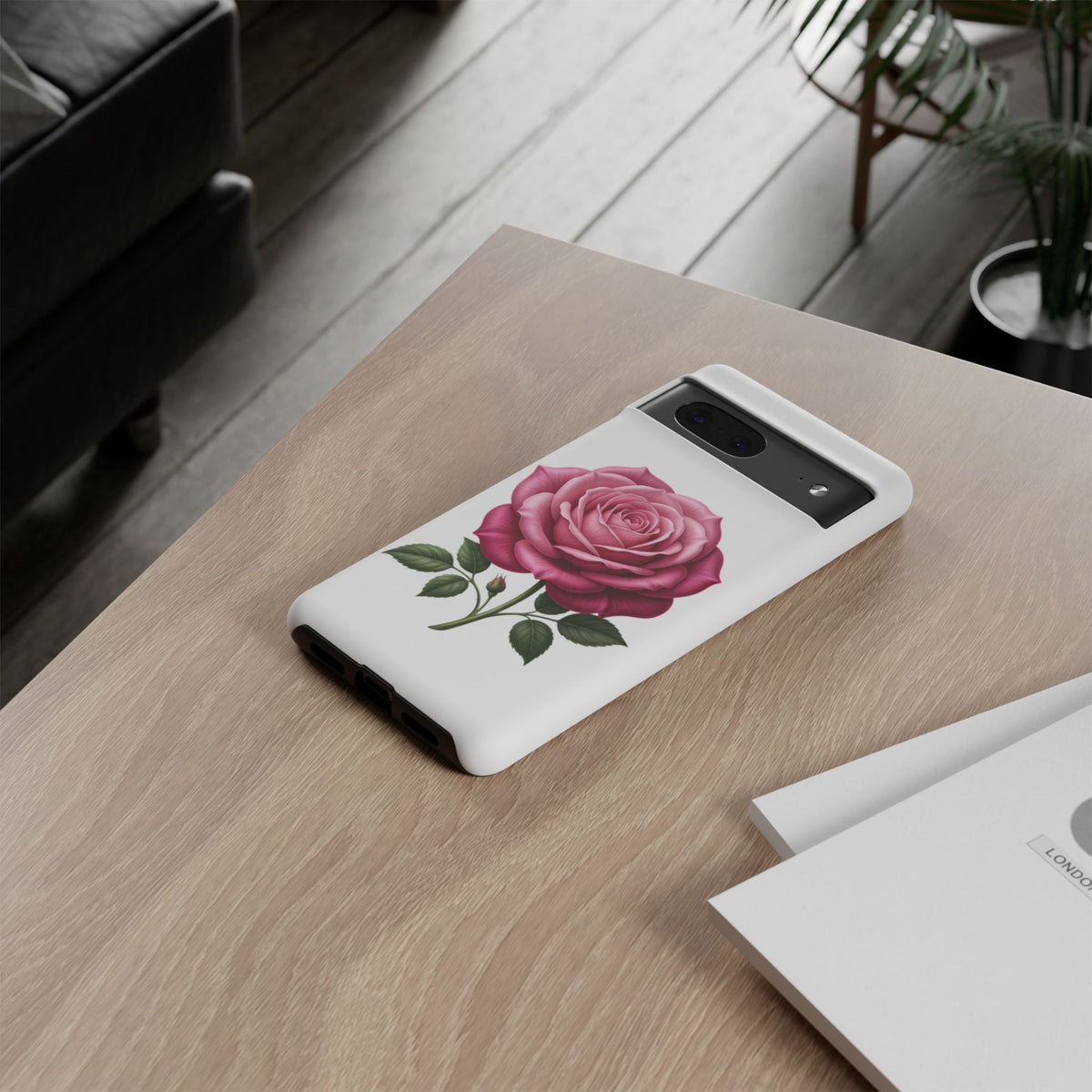 Pink Rose Tough Phone Case — Floral Protective iPhone Cover