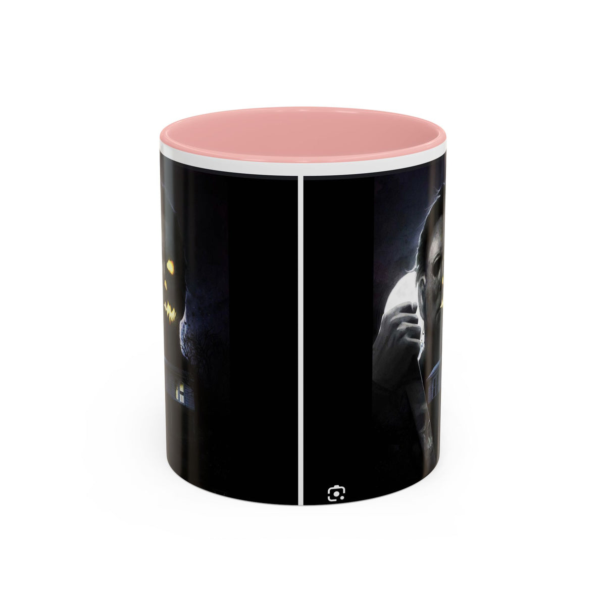 Halloween Michael Myers Accent Coffee Mug — Spooky Horror Movie Jack-O'-Lantern Face (11/15oz)