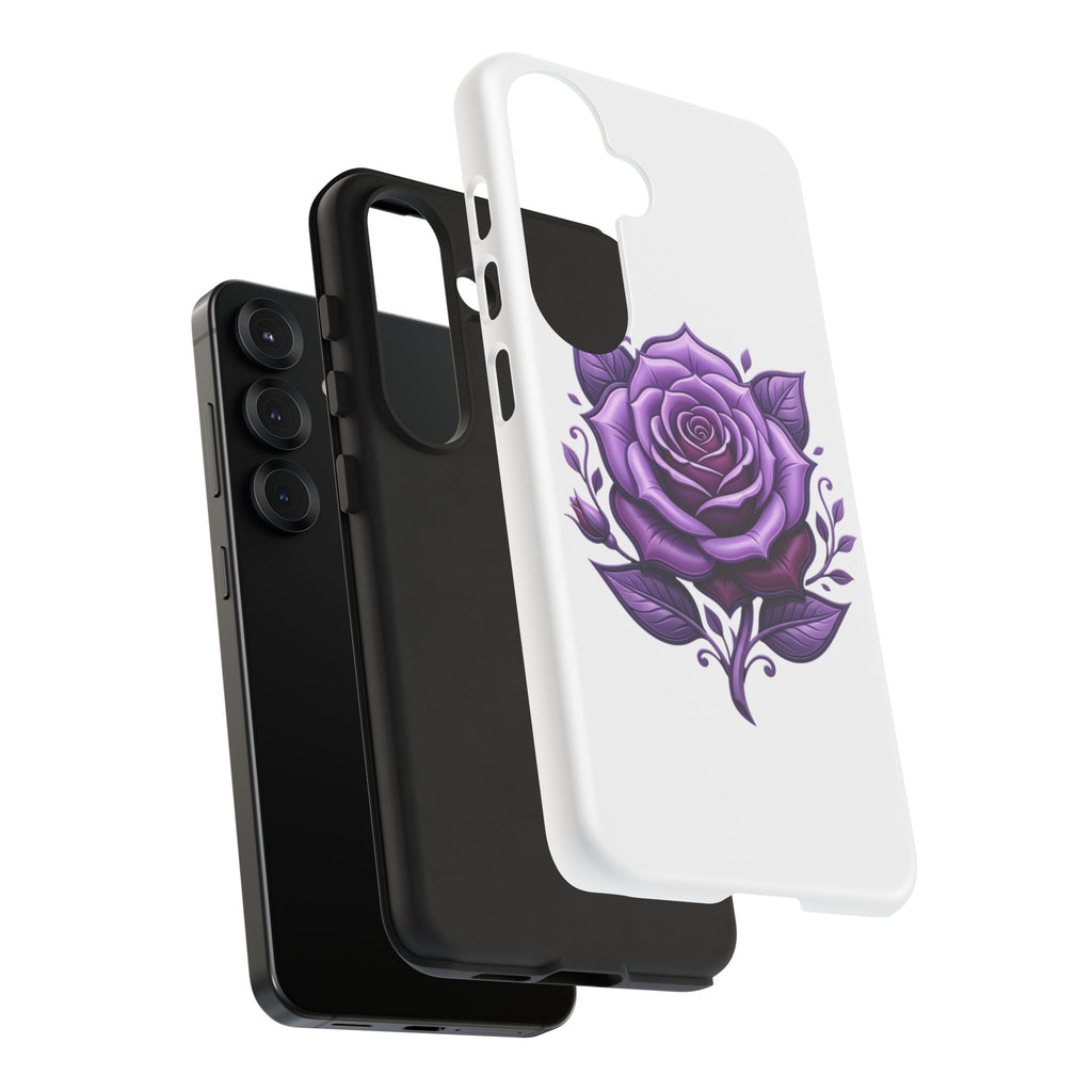 Purple Rose Tough Phone Case — Floral Protective Phone Cover