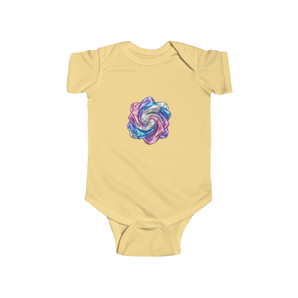 3D Glitter Design Infant Fine Jersey Bodysuit