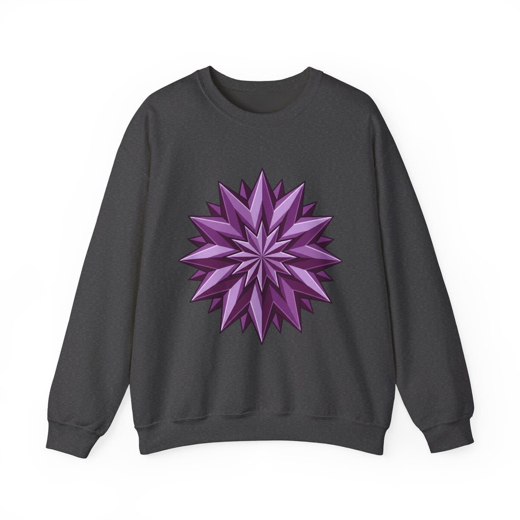 Purple Geometric Starburst Crewneck Sweatshirt