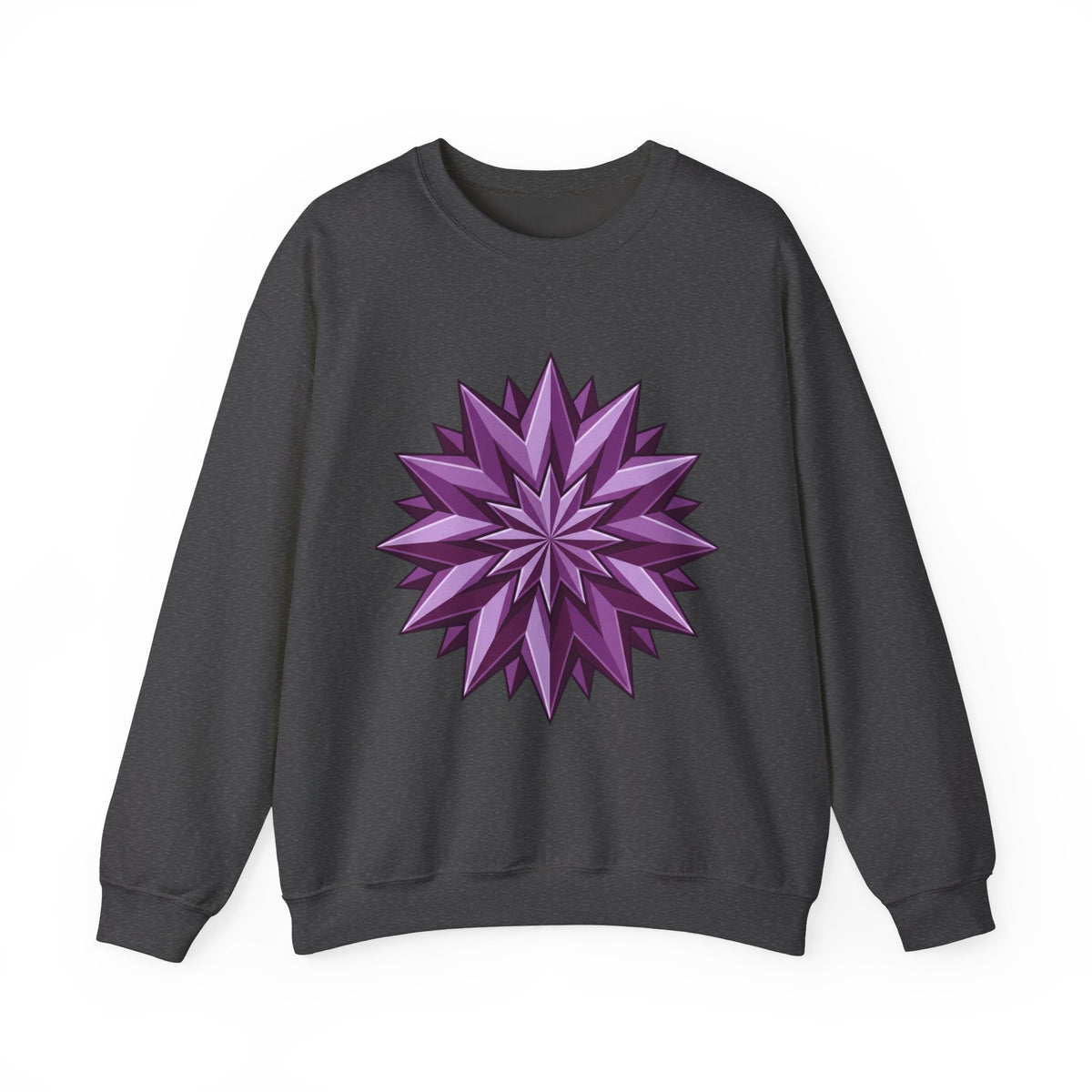 Purple Geometric Starburst Crewneck Sweatshirt