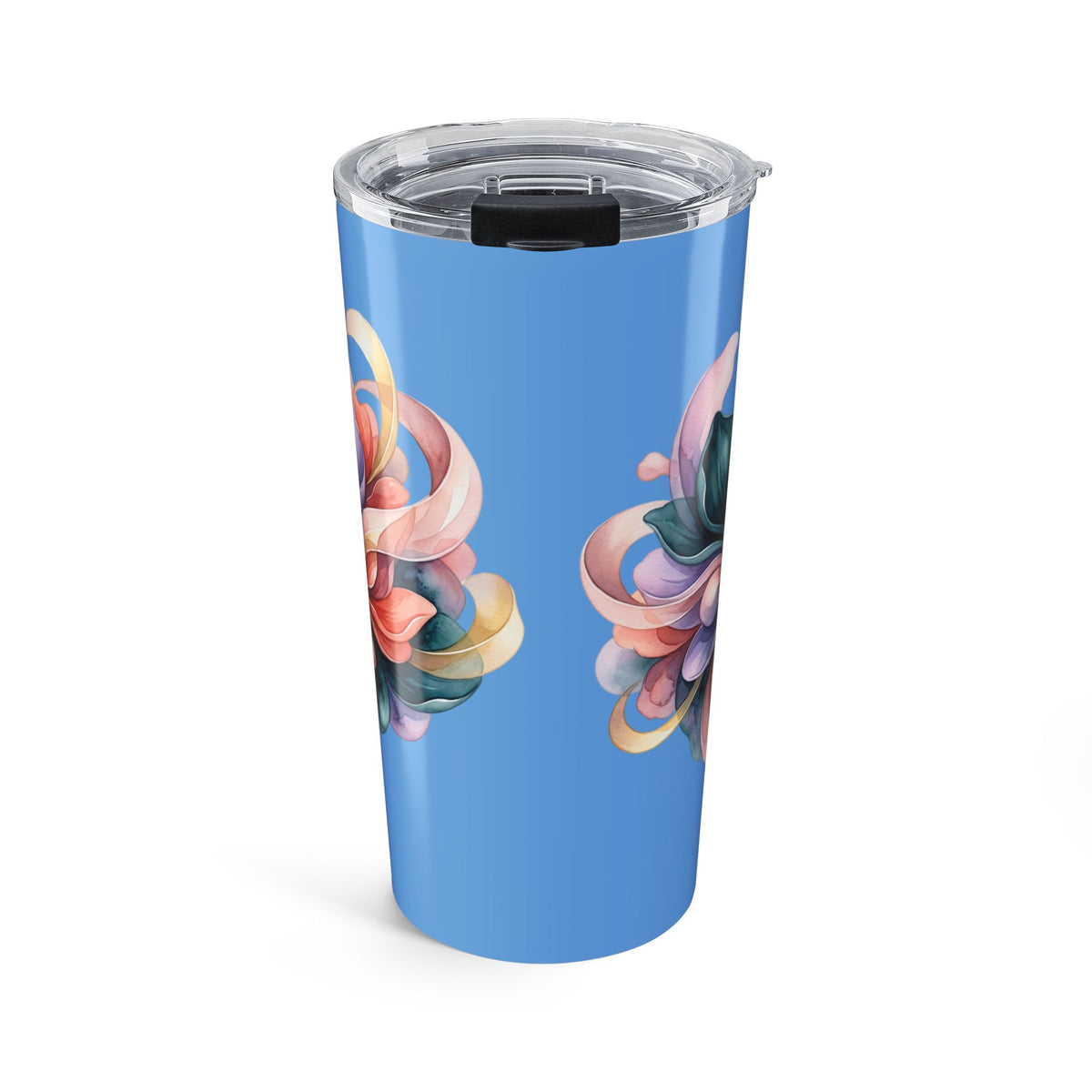 20oz Floral Swirl Tumbler — Colorful Abstract Flower Insulated Travel Cup