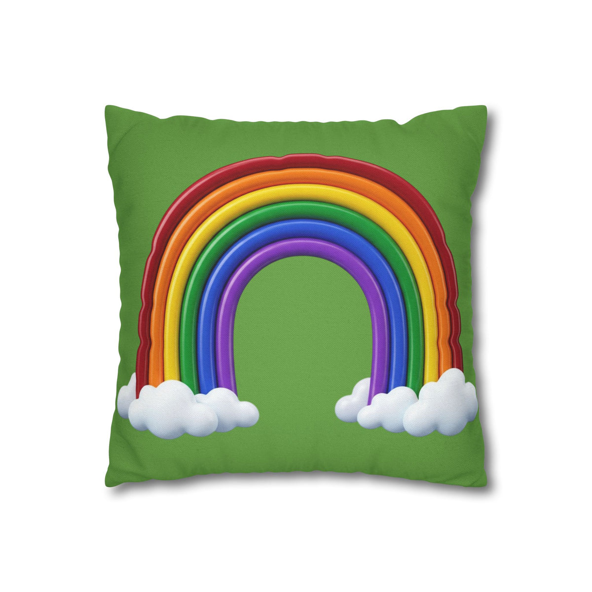Rainbow Light Green Spun Polyester Square Pillowcase