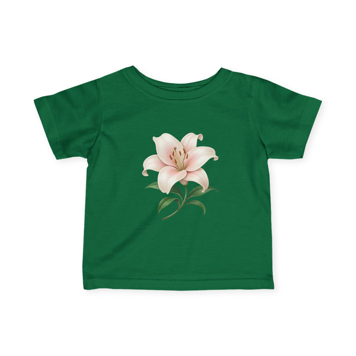 Infant Tee with Soft Pink Lily Floral Print — Baby Girl Spring Outfit