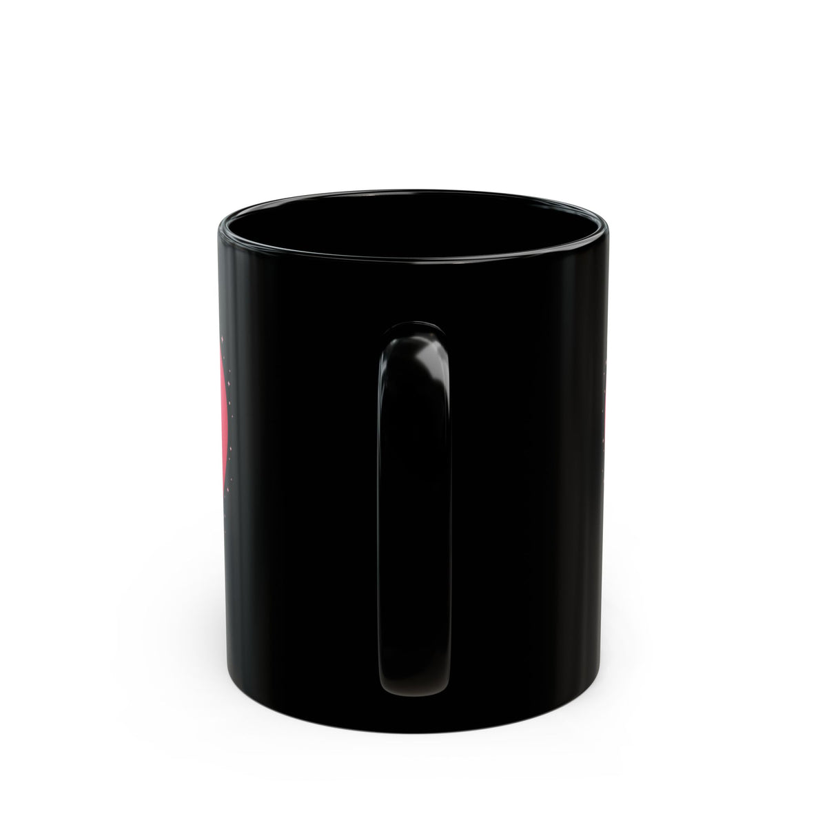 Pink Heart Black Mug — Romantic Valentine Coffee Cup (11oz, 15oz)