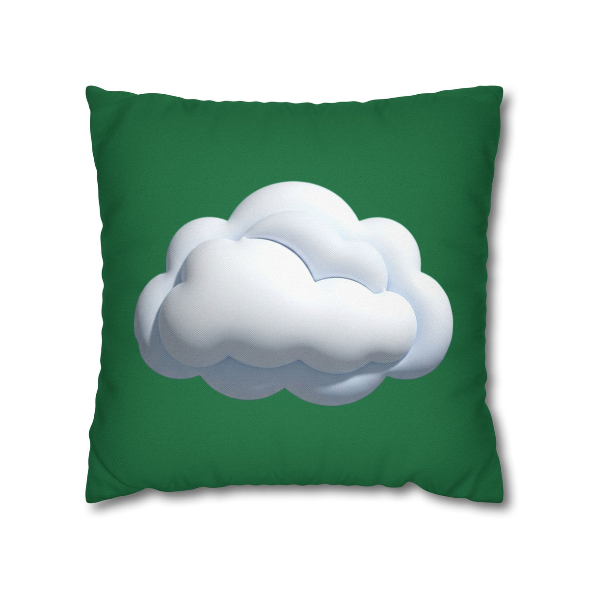 Cloud Graphic Pillowcase — Dark Green Decorative Throw Pillow Cover
